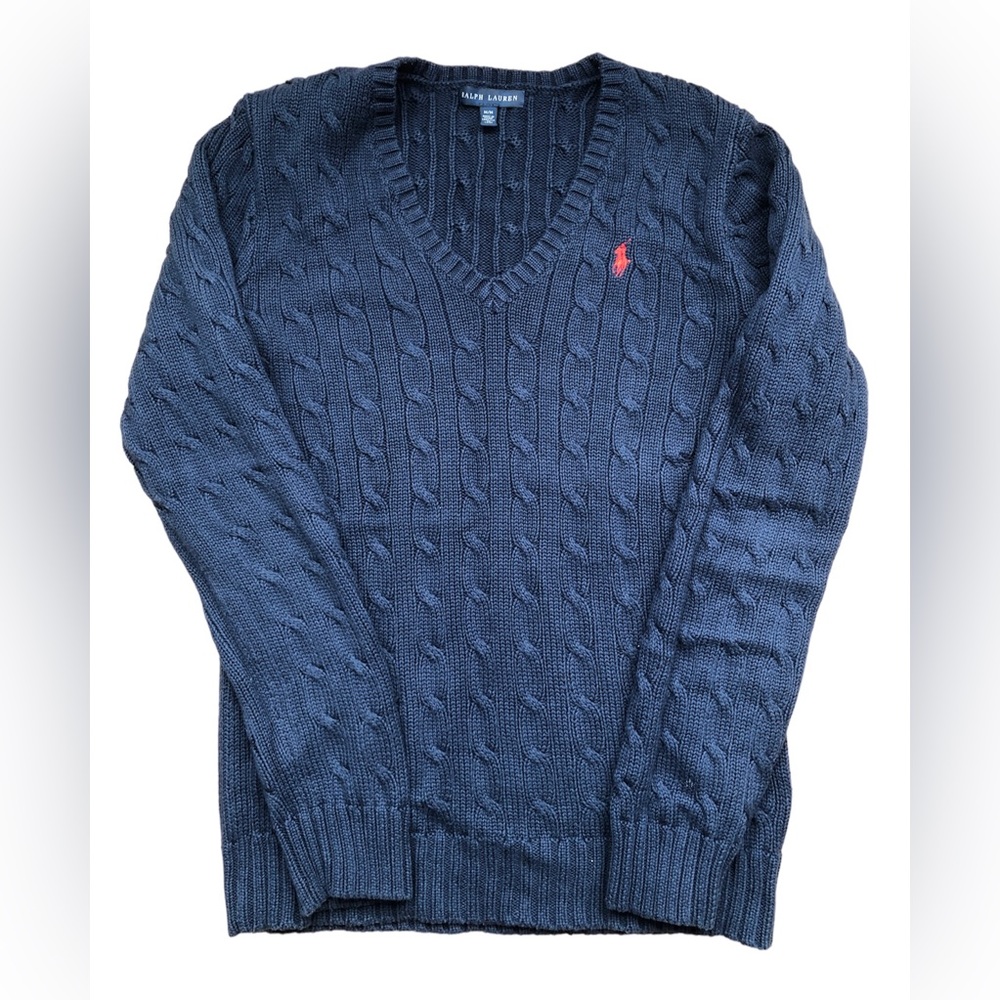 Ralph Lauren Women’s Knitted Sweaters | Blue Color | Size Medium | V-neck